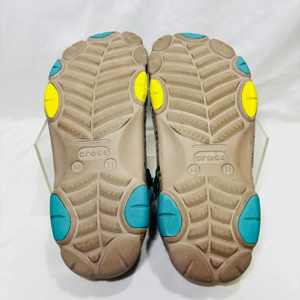 Crocs All-Terrain Clogs Speckled Terrazzo Teal Neon Yellow Sport Strap